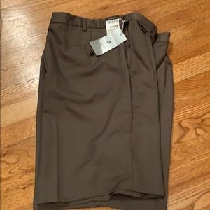 NWT mens Haggar golf shorts brown khaki 36x9